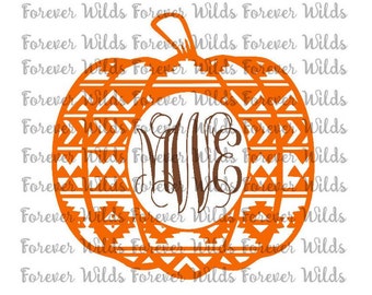 Aztec pumpkin svg - DFX - pumpkin svg - fall svg - svg - Cut File -HTV Iron on - Silhouette- Cricut - Digital Download -NO monogram