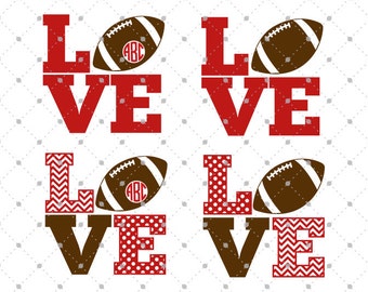 Football Love SVG Cut Files, Football SVG cut files for Silhouette, cut files for Cricut, svg files, svg files