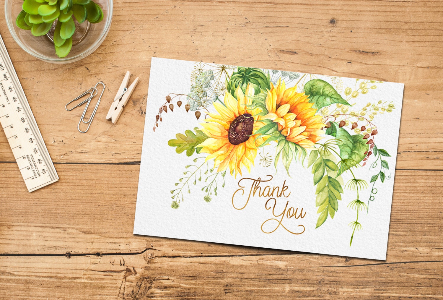 sunflower-thank-you-card-printable-instant-download-boho-chic