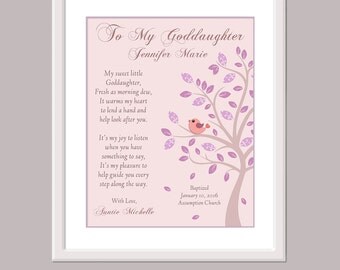 Goddaughter Print - Personalized Goddaughter Gift - Baptism Keepsake - Baptism Sign - Baptism Goddaughter - Goddaughter Christening Gift