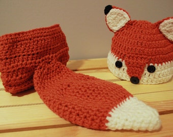 Crochet fox baby Photo prop |Made to order | Sizes available: 0-3 months, 3-6 months and 6-12 months |halloween costume
