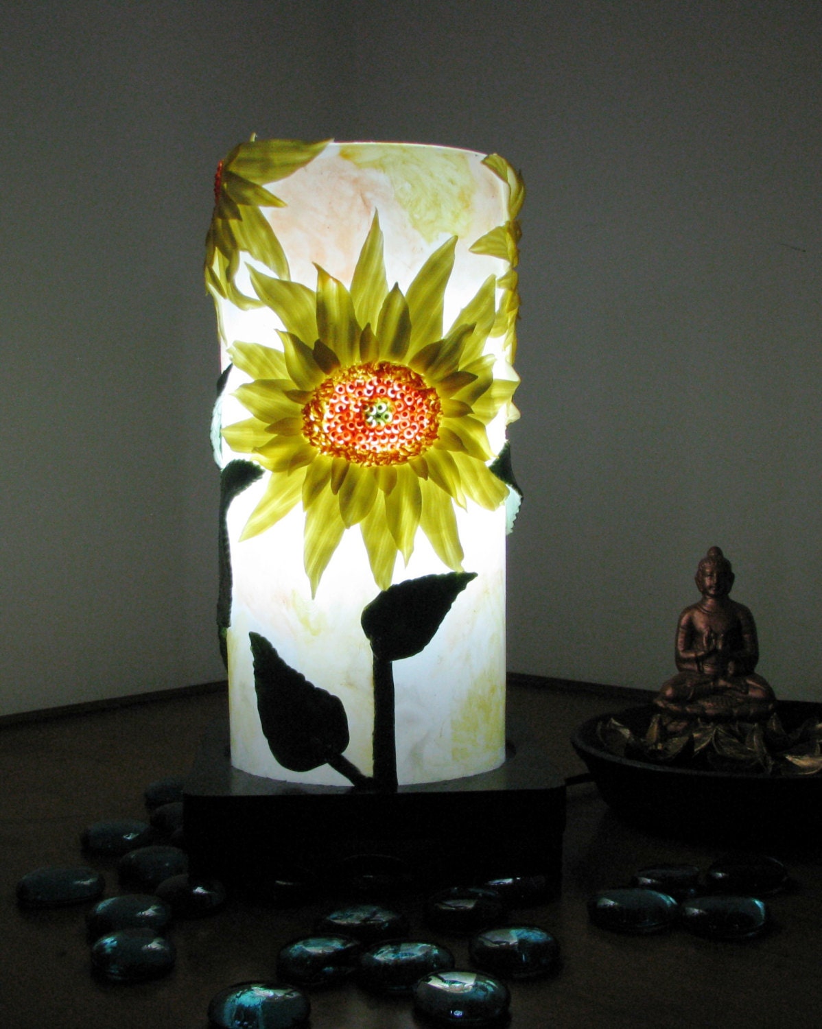 Sunflower Lamp Handmade Sunflower Themed Lamp by Aartico on Etsy