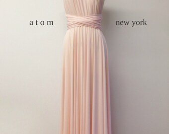 Blush Pink LONG Floor Length Ball Gown Maxi Infinity Dress Convertible Formal Multiway Wrap Evening Dress Bridesmaid Dress Weddings Prom