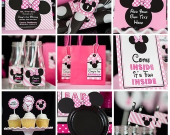 Minnie Mouse Party Decorations INSTANT DOWNLOAD - Minnie Mouse Birthday Party by Printable Studio