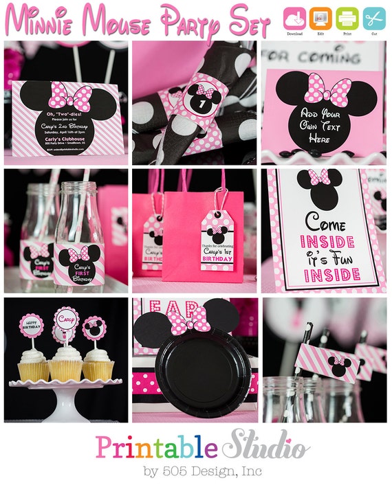 Minnie Mouse Party Decorations INSTANT DOWNLOAD - Minnie Mouse Birthday Party by Printable Studio Il_570xn