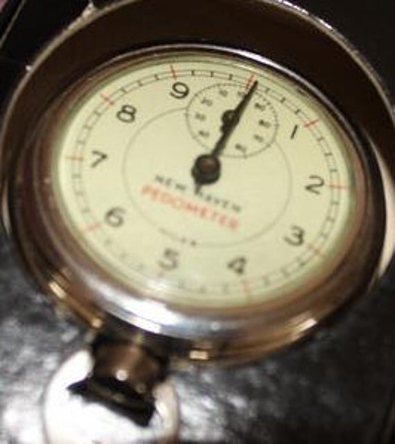 Vintage Mechanical New Haven Pedometer with Instructions in