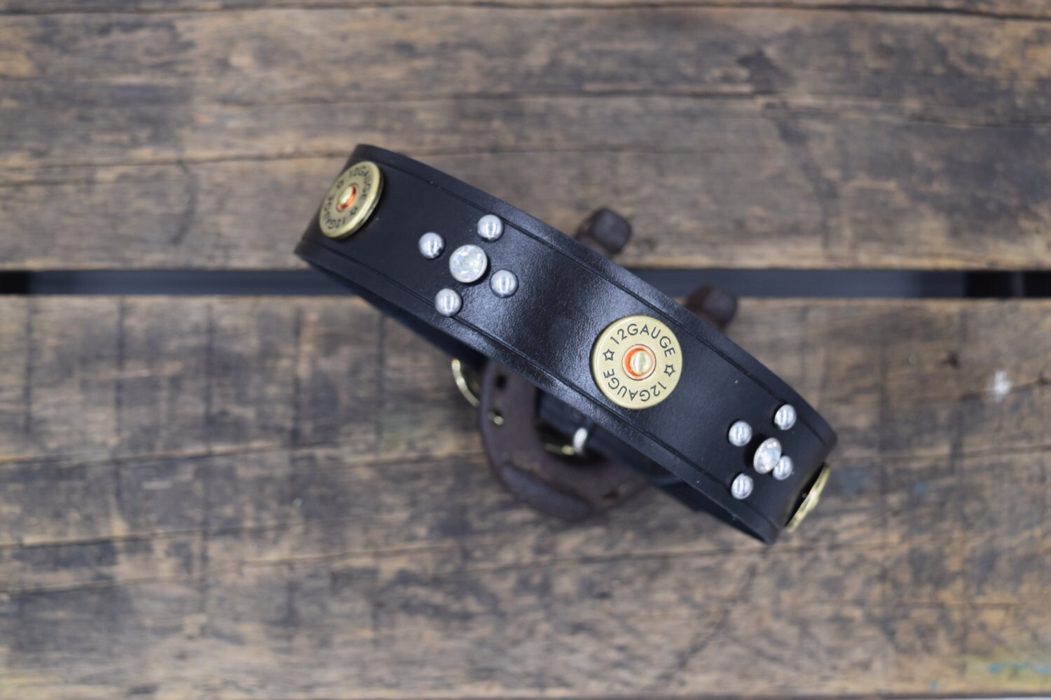 Leather Dog Collar Shotgun Shell Western Dog Collar 12