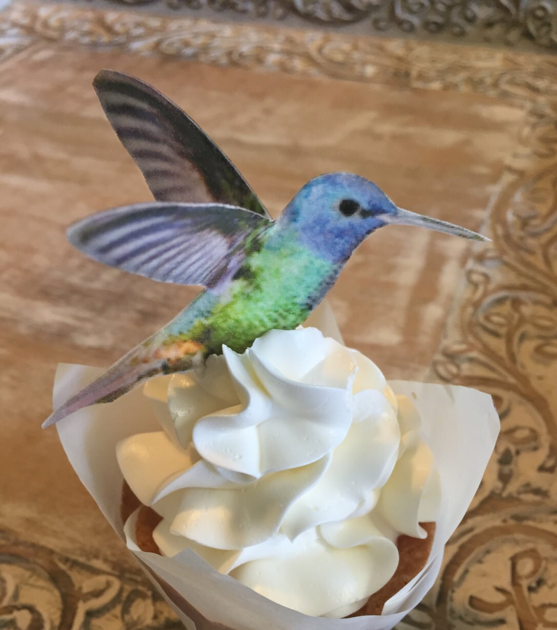 Edible Hummingbirds 3 D Triple Sided Wafer Paper Toppers