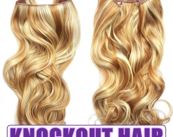 Fits like a Halo Hair Extensions 20" - 150 Grams 100% Premium Fiber Wavy Hair (Light Strawberry Blonde/Light Blonde Mix - #27HR/86)