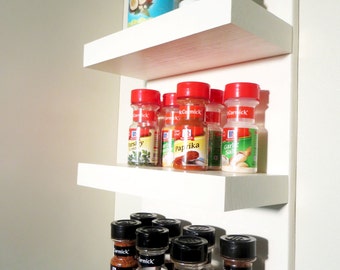 White Floating Shelf, Floating Whie Shelf, Floating Wood Spice Rack, Floating Wooden Shelving, White Spice Rack, Floating White Shelves