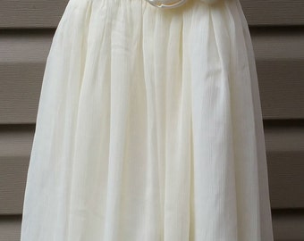 Ivory chiffon flower girl dress, ivory flower girl dress, chiffon dress, chiffon girls dress, flower girl dress, flower girl dress ivory,