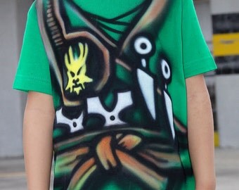 Green NINJA T-shirt |Ninjago Lloyd t-shirt |Warrior T-SHIRT |Airbrushed t-shirt |Ninjago birthday party gift for boy and girl |Personalized
