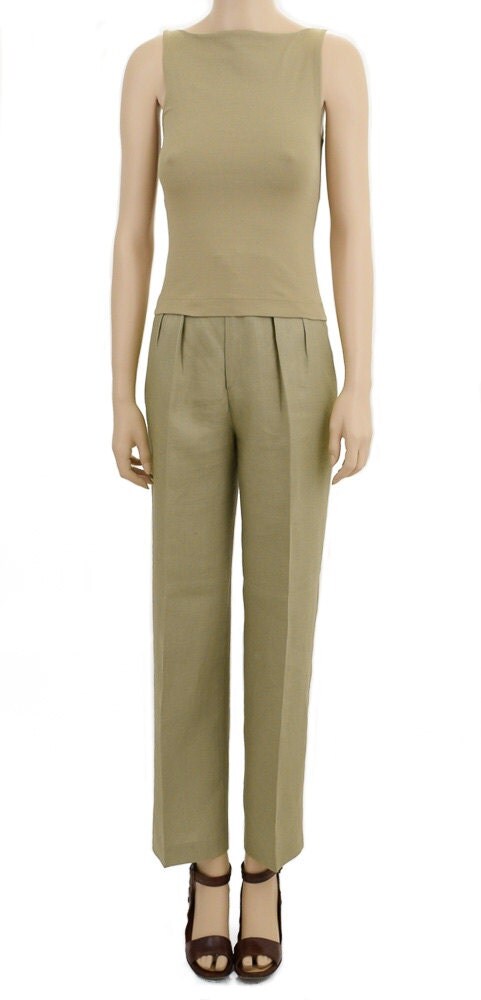 olive green linen pants