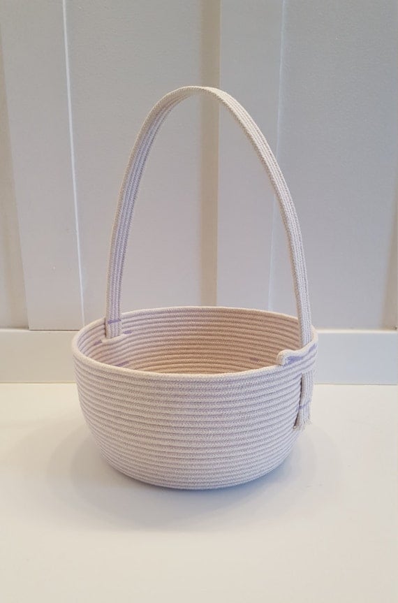 Colorful Rope Easter Basket with Handle