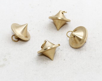 5 Pcs Pcs 20mm Brass Pendulum Charms, heavy, solid brass pendulum , geometric, Spike, PND7