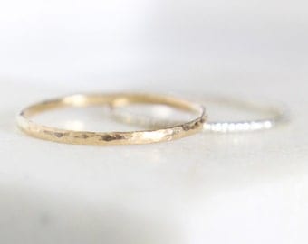 Micro-Hammered Ring • Recycled 9K Gold