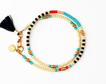 Beaded Bracelet, Charm Bracelet, Friendship Bracelet, Tassel Bracelet