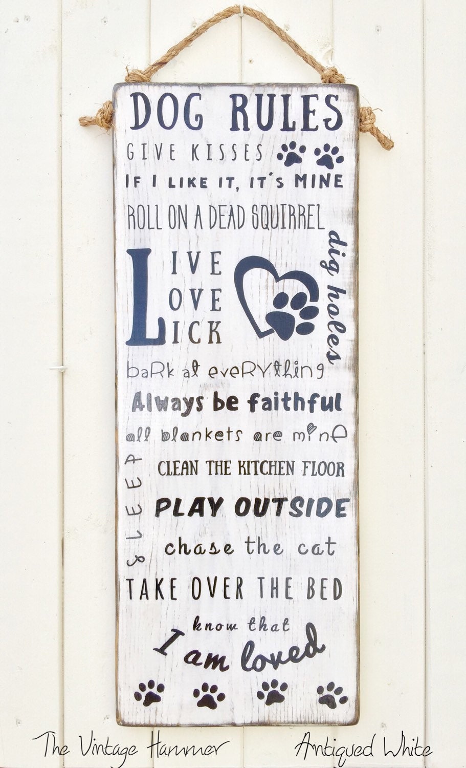 Dog Rules wood sign sayings wood dog signs hand painted