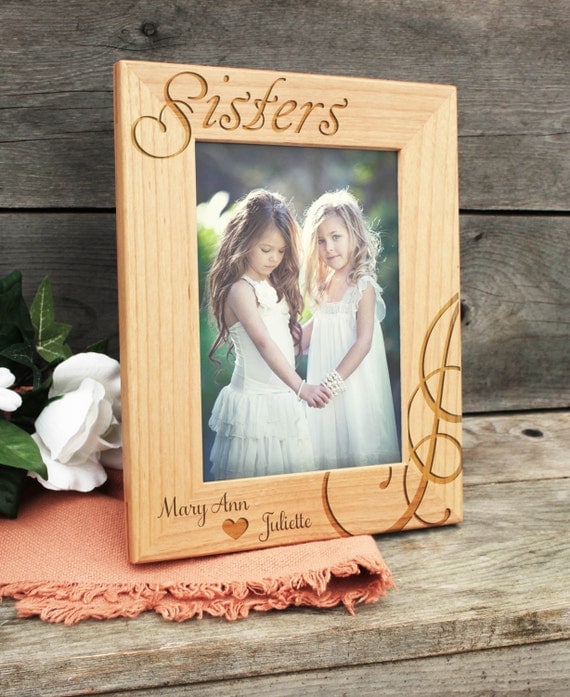 Personalized Sisters Picture Frame Wood Frame Birthday Gift