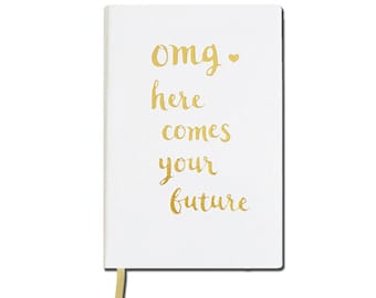 Gold Foil Wedding Notebook /Gold Foil Journal /Funny Journal Gift Friend /Gold Foil Baby Shower Gift/Gold Foil Bullet Journal/Funny Notebook