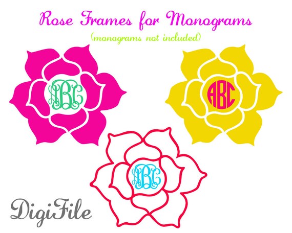 Download Rose Frames for Monograms SVG DXF EPS for Cricut Design