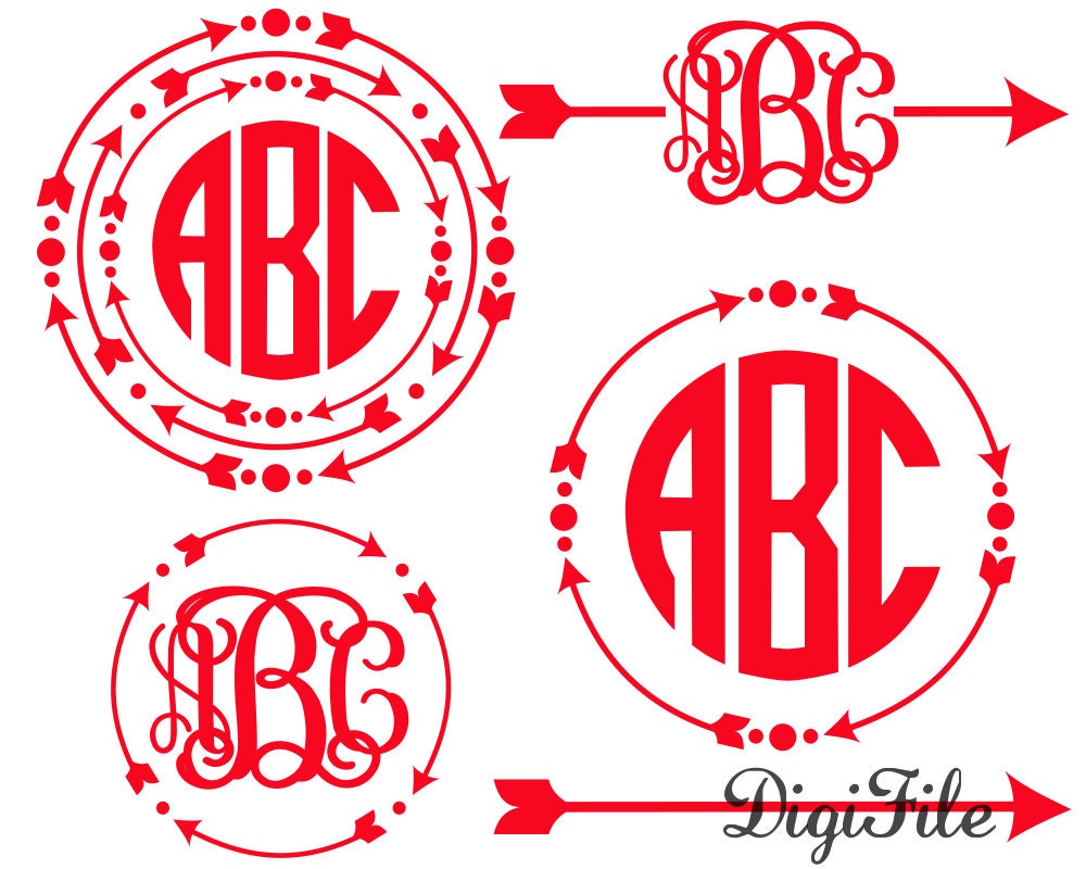 Download Arrows and Arrow Frames for Monograms SVG DXF EPS for