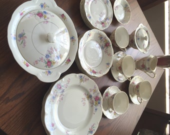 23 pieces of Vintage THEODORE HAVILAND, AVALON Pattern, New York, made in America China