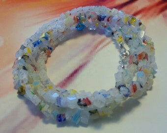 White Glass Millefiori Necklace/Bracelet/Anklet