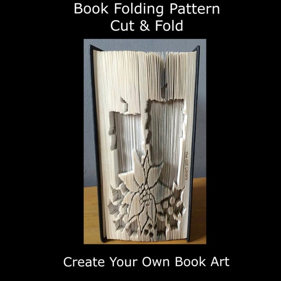 Book Folding PATTERN~Cut & Fold ~ Christmas Candle