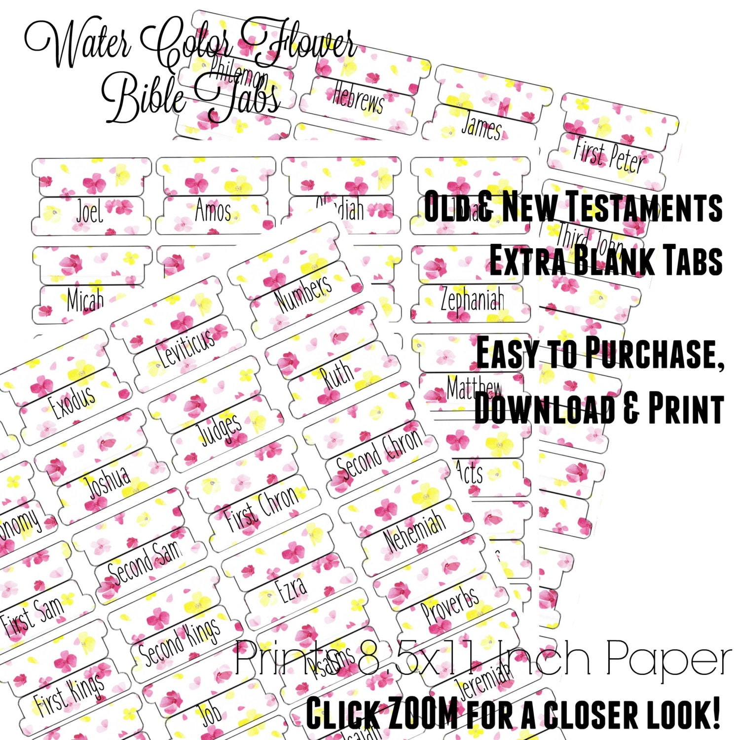 Bible Tabs Printable Bible Tabs Bible Journaling tabs