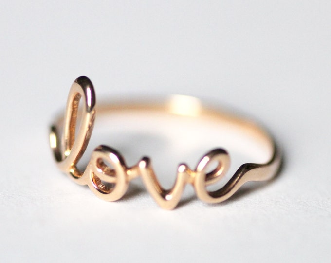 Love ring Ring with Love - Silver ring - Gold ring - Engagement ring - Gift idea