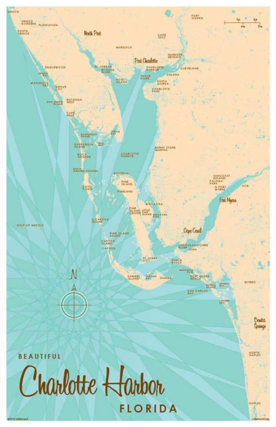 Charlotte Harbor FL Map Print   Il 570xN.944061276 L3jb 