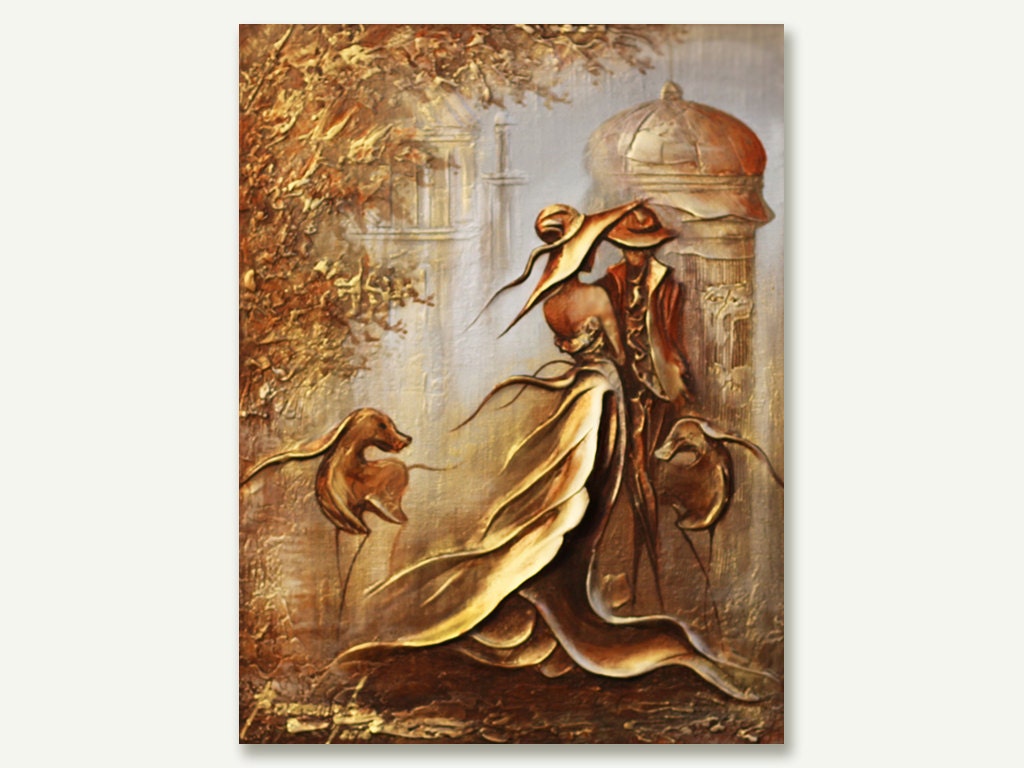 Textured Gold original painting Gold minimalist painting Gold