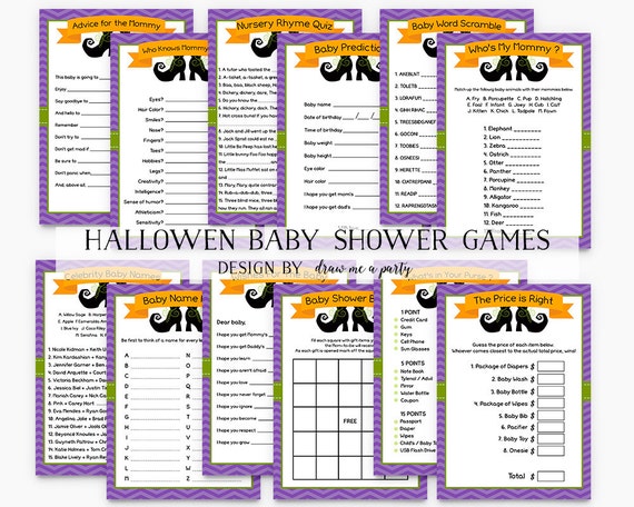 Halloween Baby Shower Games Halloween Game Pack Halloween by ...