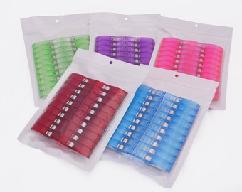 20 pack of 2 1/4" Jumbo Plastic Clips - for quilting, upholstery, sewing, knitting, leather, crocheting or any craft project!