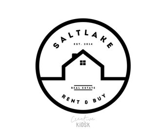 Real Estate Business Logo. Modern Realtor Logo. Simple House Logo Design. DIY Branding. Editable PSD Template. #0216.