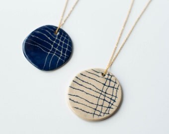BLUE CERAMIC NECKLACE, Ceramic jewelry, Gift businesswoman, Gift for best friend, Gift under 25, Gift for her, Gift for girlfriend