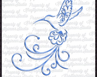Hummingbird Flourish Popup 3D Art SVG DXF cut file for Cricut Silhouette Scan N Cut Commercial Use