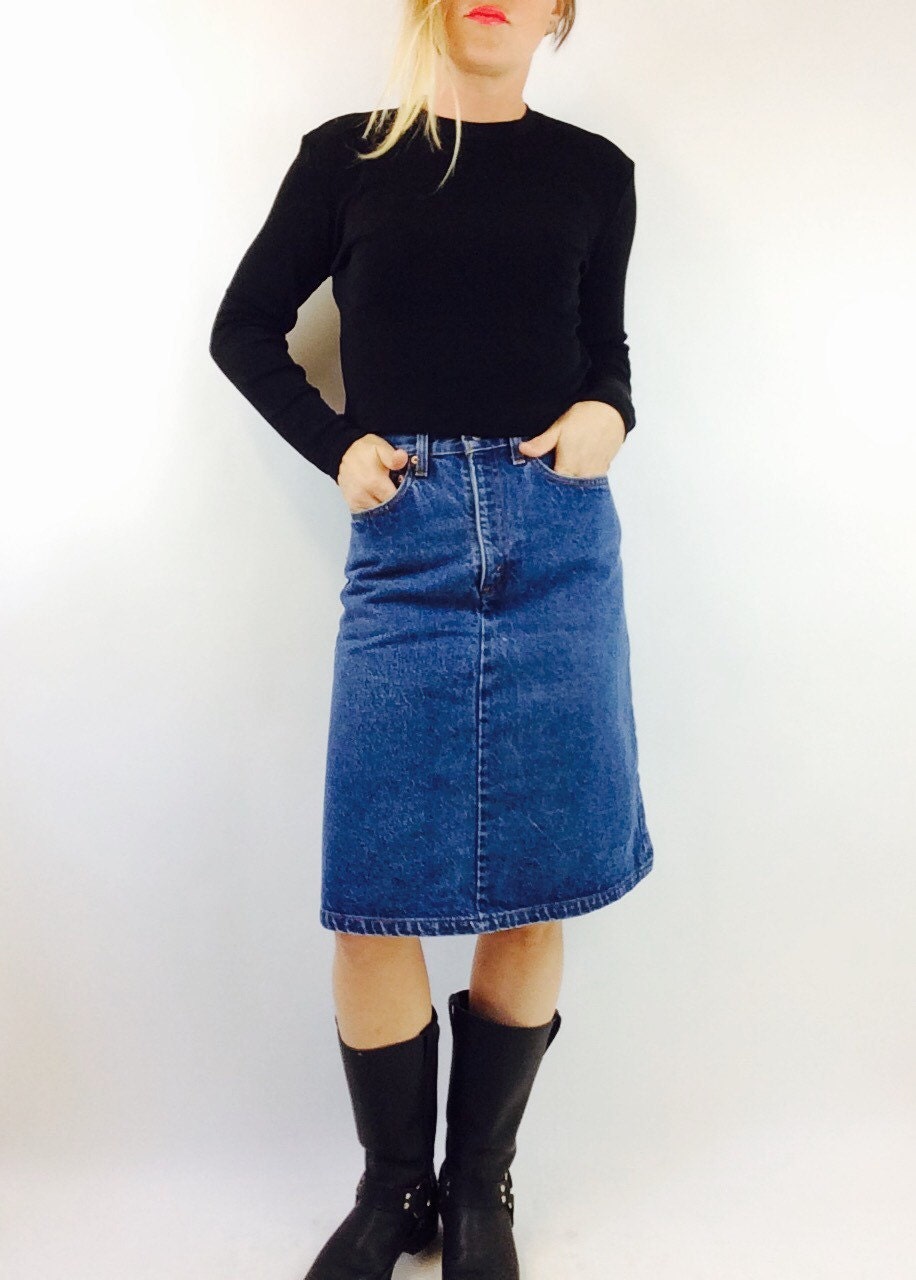 levi blue jean skirt