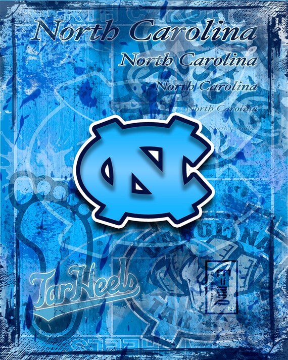 North Carolina Tar Heels Art Tar Heels Poster by McQDesign on Etsy