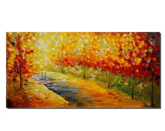 Large Art, Canvas Art, Landscape Painting, Abstract Painting, Wall Art, Oil Painting, Autumn Painting, Wall Art, Abstract Art, Oil Painting