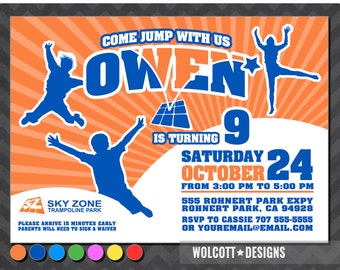Trampoline party invitation , bounce house invitation , Trampoline Park Invitation , sky zone , trampoline, trampoline birthday invitation