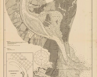 Winyah Bay Map - South Carolina Historical Chart 1919