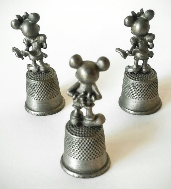 Disney Pewter Thimbles Minnie Mouse Thimble Disney