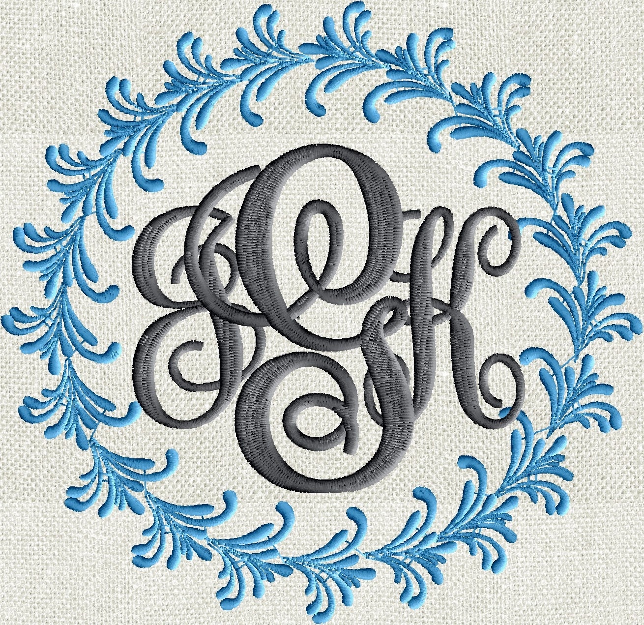 Download Feather Font Frame Monogram Embroidery Design Font not