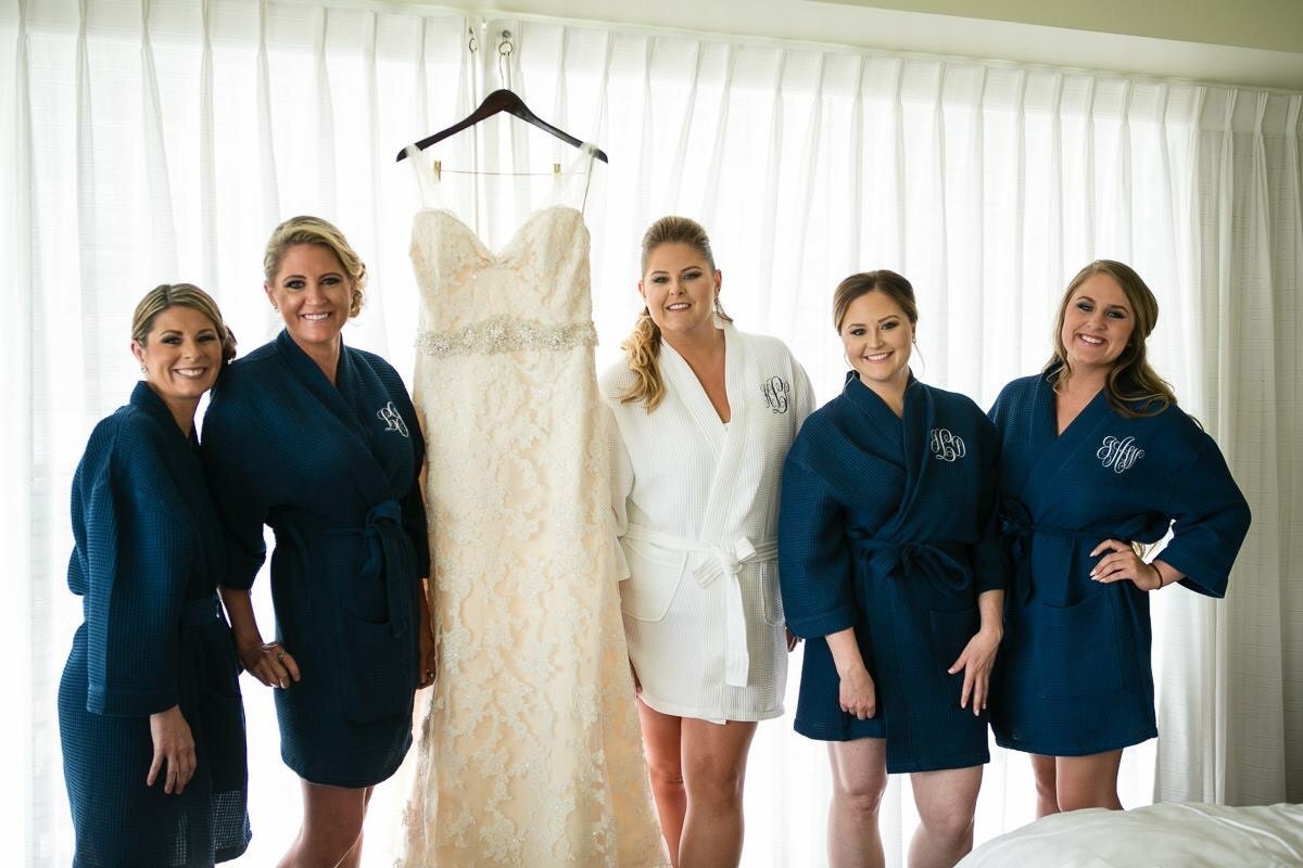 Bridesmaid Robes Set of 7 Monogrammed White Kimono Waffle