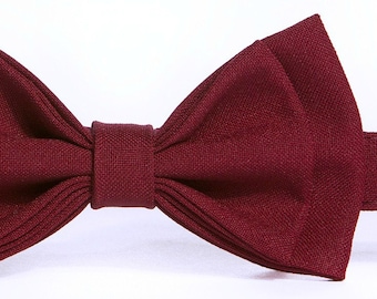 Burgundy Bow Tie / Wine Bow Tie & Pocket Square -- Baby Bow Tie, Toddler Bow Tie, Boy Bow Tie, Adult Bow Tie -- Father Son Matching Bow Ties