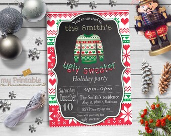 Ugly Christmas Sweater Invitation / Digital Printable Invite / DIY Party