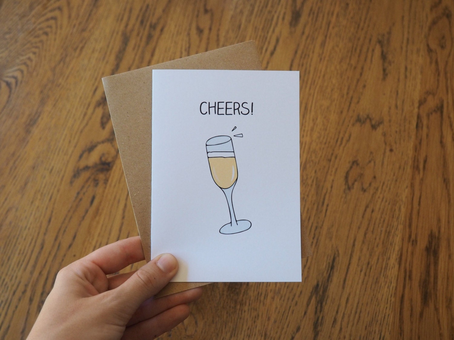 Cheers Glass Champagne Congratulations Greeting Card