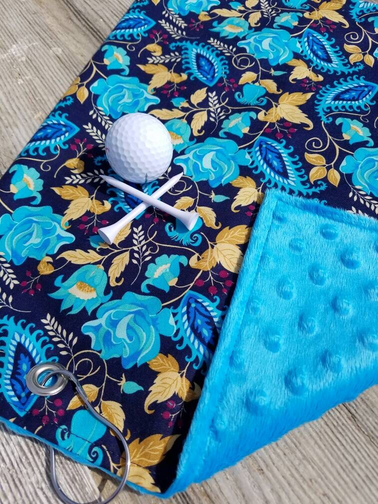Golf Towel Ladies Golf Towel Blue Golf by PiecesOfMyHeart2015